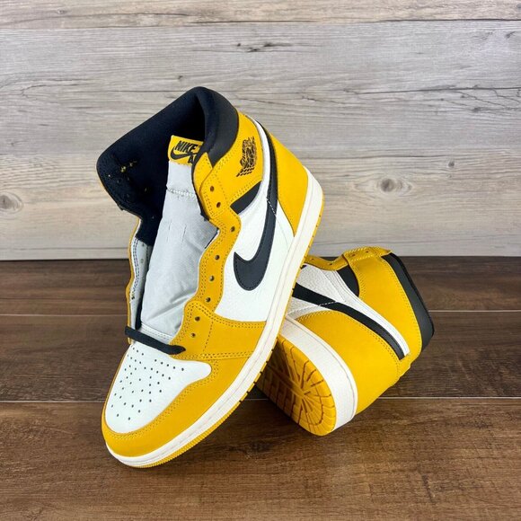 Air Jordan 1 Retro High OG Yellow Ochre Mens Size 9.5 Black DZ5485 701